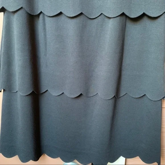 NWT Philosophy Scalloped Layered Black Shift Dress LBD Classic Capsule Luxury - Picture 3 of 15